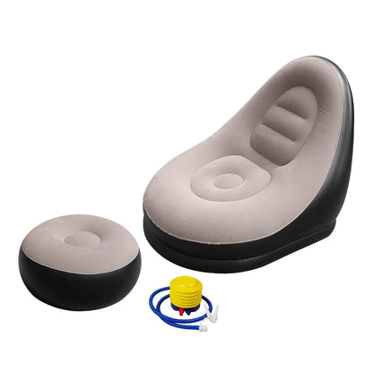Inflatable Sofa Chair with Footrest & Air Pump – 2-in-1 Portable Comfort Lounge