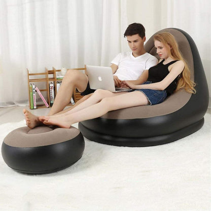 Inflatable Chair Lazy Sofa With Footrest